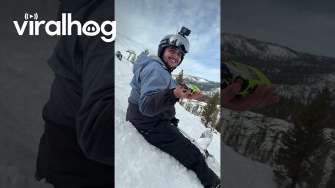 Lost Ski Patrol Radio Found On Mountain Slope || ViralHog