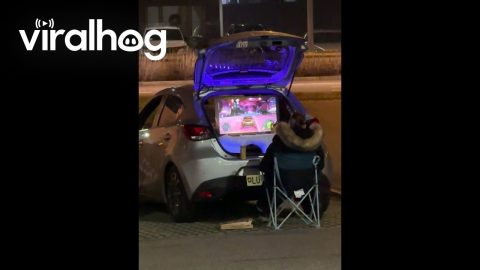 Gaming in a Parking Lot || ViralHog