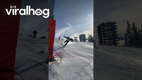 Jumping Skier Trips and Loses Both Skis || ViralHog