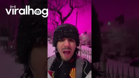 Freak Snow Storm in the UK Turns the Sky Pink || ViralHog