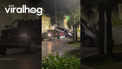 Squealing Van Escapes Tow Truck || ViralHog