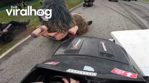 Downhill Power Wheels Race || ViralHog