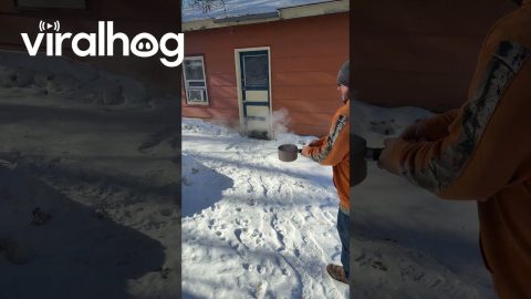 Minnesota Cold Turns Boiling Water To Instant Snow || ViralHog