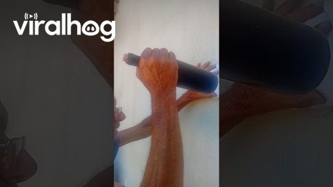Opening Wine Bottle by Hitting It on a Wall || ViralHog