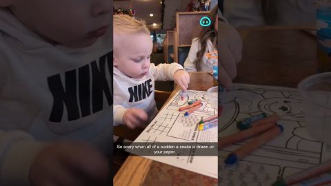 Crayon Drawing Startles Son || ViralHog Shorts