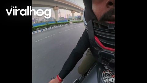 Motorcycle Handlebars Crash Together During Group Ride || ViralHog