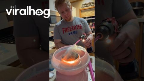 Drill Makes Cotton Candy Spinning Efficient || ViralHog