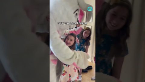 Easter Bunny Ruins Holiday When Costume Falls Off || ViralHog Shorts