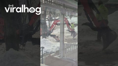 Workers Trying to Break Up the Sidewalk for an Hour Using Improper Equipment || ViralHog