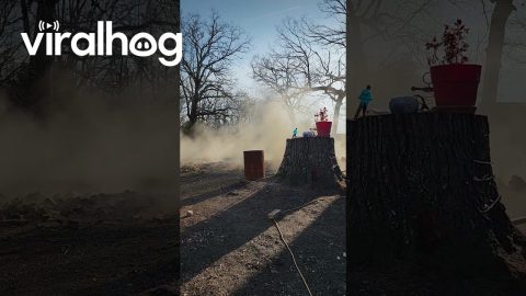 Chimney Removal From House Built in Late 1800's || ViralHog