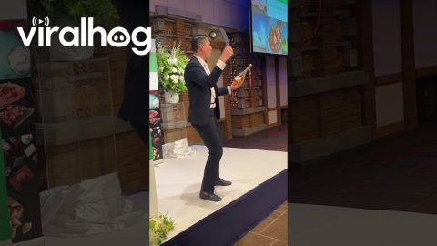 Champagne Sabrage Fail on Stage || ViralHog