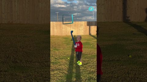 Tiny Golfer Sinks Accidental Fence-Bounce Trick Shot || ViralHog Shorts
