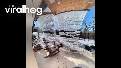 Entire Roof of Snow Comes Down at Once || ViralHog