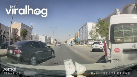 Distracted Driver Hits Reversing Van At Slow Speed || ViralHog