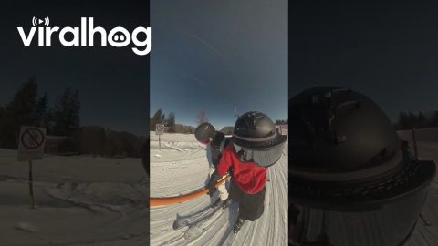 Five People Share a Rope Tow Ski Lift || ViralHog