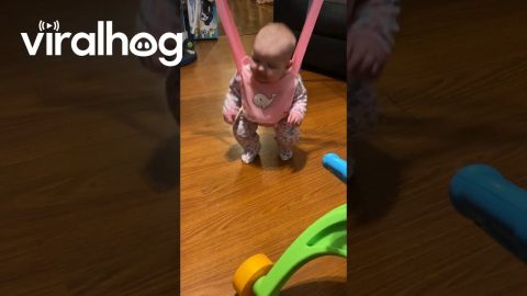 Baby Bounces Herself to Sleep || ViralHog