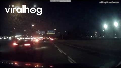 Last-Minute Merges Send Exiting Car Into Snowy Ditch || ViralHog