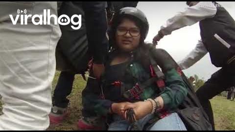Girl Stays Calm During Paragliding Mishap || ViralHog
