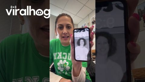 Student Puts Teacher's Old Yearbook Photos As Lock Screen || ViralHog