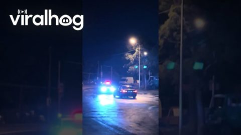 Police Immediately Bust Drifting Driver On Wet Road || ViralHog