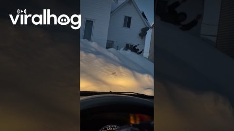 Fumbling The Giant Icicle || ViralHog