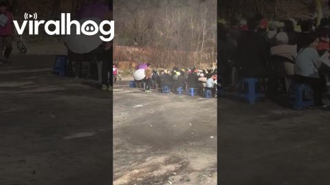 Whirlwind Disrupts Business Meeting at South Korea Golf Course || ViralHog