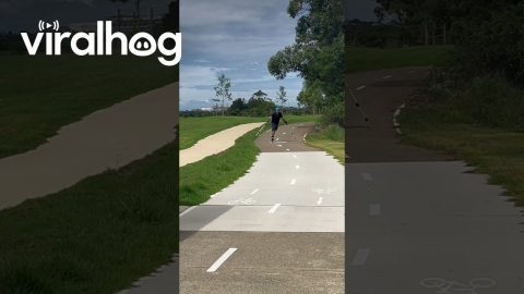 Para Athlete Learns to Rollerblade With One Leg || ViralHog
