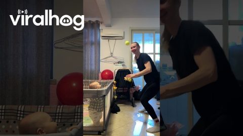 Baby Loves Mom's Juggling Performance || ViralHog