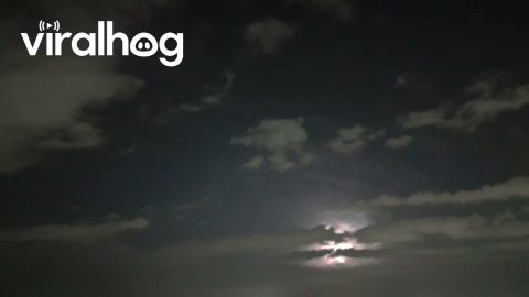 Unexplained Beam of Light Appears While Filming Thunderstorm With Drone || ViralHog