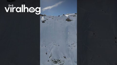 Woman Snowboarding With Big Sluff Management || ViralHog