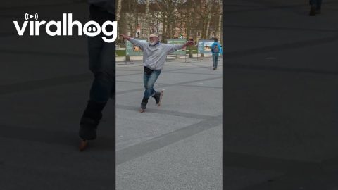 Grandpa Performs a Relaxing Rollerblade Dance || ViralHog