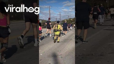 Firefighter Running Half Marathon in Full Gear || ViralHog