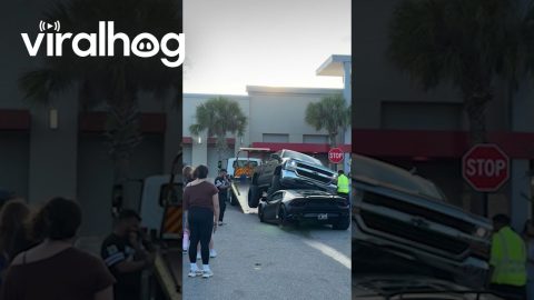Lamborghini Crushed Under a Lifted Truck || ViralHog