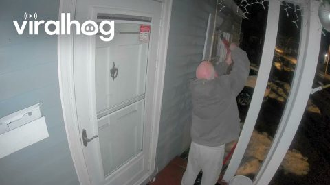 Neighbor Caught on Camera Cutting Wind Chimes || ViralHog