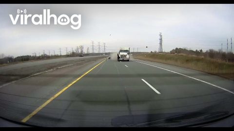 Truck Tire Blown on HWY412 Ontario || ViralHog