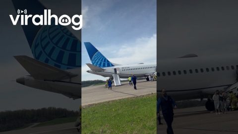 United Plane Makes Emergency Landing at Pittsburg Airport || ViralHog