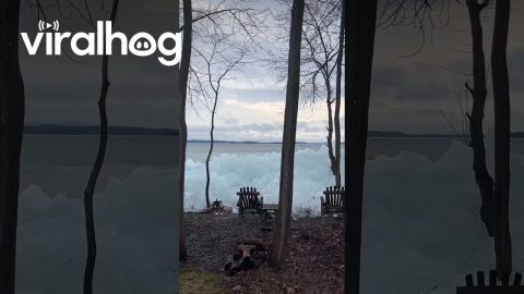 Significant Ice Push At Grand Isle Lake || ViralHog