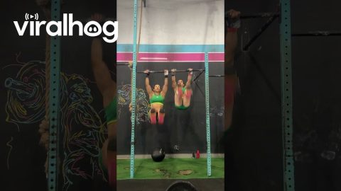 Bar Breaks During Synchronized Fitness Routine || ViralHog