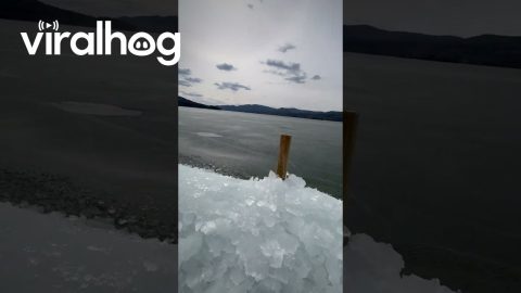 Ice Ramps On Lake George || ViralHog