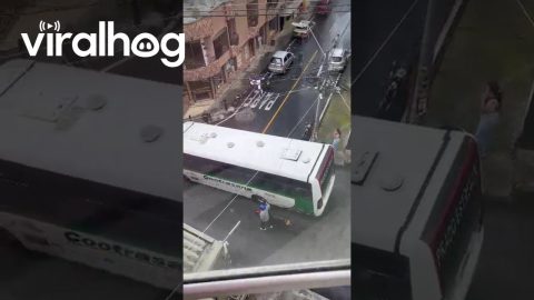 Sliding on a Diesel Spill in Medellin || ViralHog