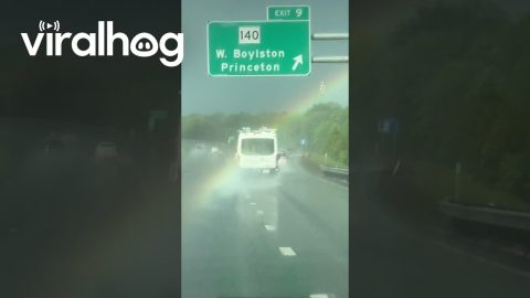 End of the Rainbow Leads to Massachusetts Van || ViralHog