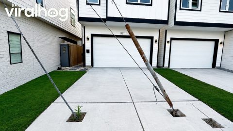 Telephone Pole Blocks Driveway of Brand New Home || ViralHog