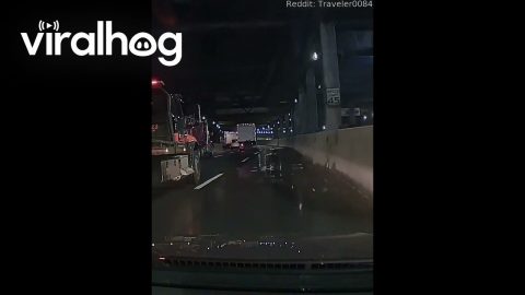 Tunnel Debris Falls Onto Busy Manhattan Expressway || ViralHog