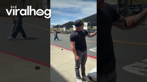 Man Jumps Over a Sign and Loses His Wallet || ViralHog
