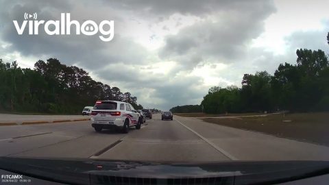 Constable Quickly Catches Someone Using The Road Shoulder || ViralHog