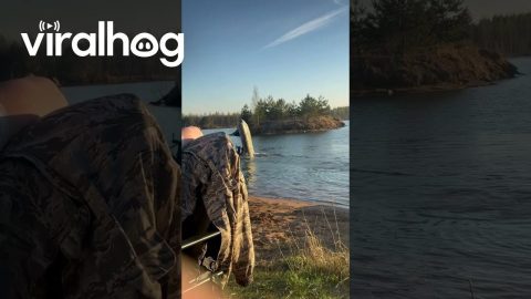 Inflatable Fishing Dinghy Capsizes || ViralHog