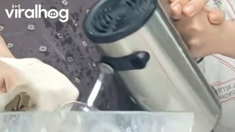 Towel Gets Wrapped Up In Mixer Disaster || ViralHog