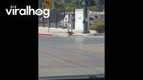 Vegas Attorney Rides Down Street In Style || ViralHog