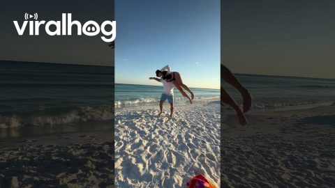 First Try At Beachy Partner Lift || ViralHog