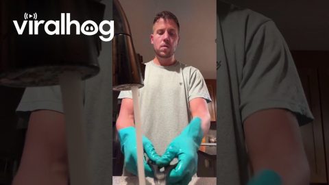 Man Tries to Cut Water Using the Scissors || ViralHog